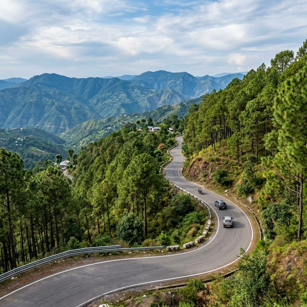 Pine hill road Kasauli cab trip from Chandigarh