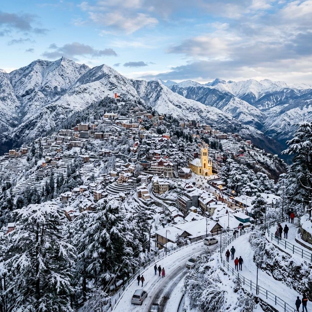 Scenic Himalayan roads in Shimla Chail outstation cab tour